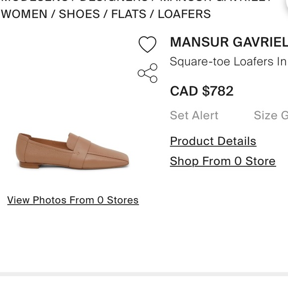 New - Mansur Gavriel Square Toe Loafers in Biscotto - size 36 - Picture 6 of 6